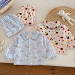 [73-100cm]レインボー ボーダー 小犬 セットアップ ルームウェア - Image 5