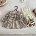 [73-100cm] リボン ポケット ウール 中綿 コート - Image 5