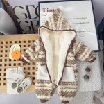 [66-100cm] レトロ フード付き あったか カバーオール - Image 6