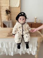 [66-100cm] 星と月柄 あったか カバーオール - Image 2