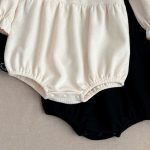 [66-100cm]韓国風 フリル プリント ロンパース - Image 9