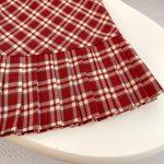 [73-120cm]学院風 チェック ワンピース or さくらんぼ 刺繍襟 Tシャツ - Image 2