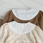 [66-100cm]ドット 小花柄 ロンパース - Image 4