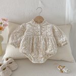 [66-90cm] キルティングベロア カバーオール - Image 5