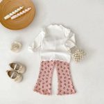 [73-110cm]小花柄 くまベルボトムパンツ - Image 12