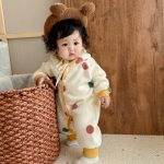 [66-100cm] カラードット あったか カバーオール