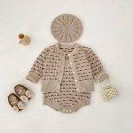 [66-100cm]ダイヤ柄 ニット カーディガン、ロンパース - Image 14