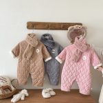 [66-90cm]カートゥン キルティング カバーオール&ネックウォーマーセット