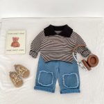 [73-110cm]フリンジ ストレート デニムパンツ - Image 7