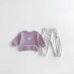 [80-120cm]セットアップ 英字柄 カジュアル 合わせやすい 二点セット - Image 3