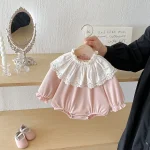 [66-100cm]ロンパース レース襟 可愛い 肌触り良い ベビー服 - Image 3
