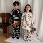 [90-150cm] ボアボーダー ルームウエア セットアップ - Image 11