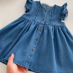 [73-120cm]ワンピース デニム フリル カジュアル ディリー - Image 5