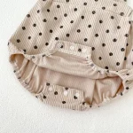 [66-100cm] ドット サロペット ロンパース or 花柄インナー シャツ