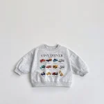 [80-130cm] 車プリント オーバー  トレーナー