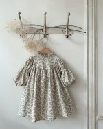 [73-100cm]フリル襟 小花柄 ワンピース - Image 5