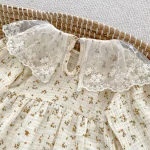 [66-90cm] レース襟花柄 ロンパース OR タイツ - Image 6