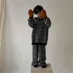 [90-150cm] ボアボーダー ルームウエア セットアップ - Image 12