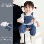 [66-100cm]サロペット&ブラウス デニム ドット 可愛い 人気 - Image 4