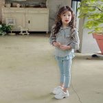 [90-150cm]デニムパンツ フリル付き 7分丈 カジュアル 履きやすい ボトムス - Image 19