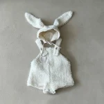 [66-90cm] ウサギ デザイン ボア サロペット - Image 3