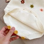 [66-90cm]サロペットorカーディガン ニット クリーム フラワー ベビー服 - Image 12