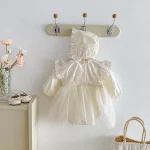 [66-90cm] 肩フリル レース ロンパース - Image 9