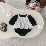 [66-90cm]レイヤード レース ロンパース - Image 14