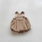 [66-100cm] チェック柄 ロンパース - Image 2