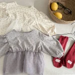 [80-130cm] 花柄 レース トップス - Image 4