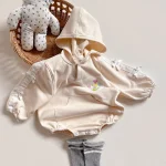 [66-90cm] リボン ハート柄 ロンパース - Image 13