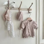 [66-90cm]パフスリーブノーカラー ロンパース - Image 8