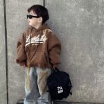 [80-140cm] プリント フード付き 裏起毛 パーカー/デニムパンツ - Image 6