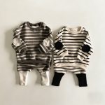 [73-100cm]ボーダー柄 トップス&レギンス セットアップ - Image 7