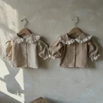 [73-120cm] 丸襟レース シャツ - Image 4