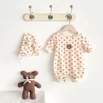 [66-90cm] ボンネット付きドット オールインワン - Image 5