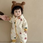 [66-100cm] カラードット あったか カバーオール - Image 2