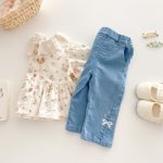 [73-120cm]可愛 蝶結 デニムパンツ - Image 2