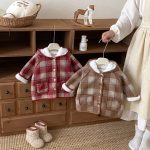 [73-120cm] チェック柄 フード付き モコモコ アウター - Image 13