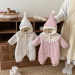 [66-90cm] フード付き 花柄 カバーオール - Image 18