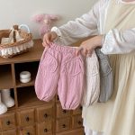 [73-120cm] 無地 裏起毛 パンツ - Image 13