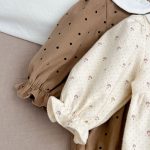 [66-100cm]ドット 小花柄 ロンパース - Image 13