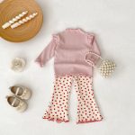 [73-110cm]小花柄 くまベルボトムパンツ - Image 4