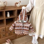 [73-120cm] レトロ 裏起毛 ジャカード ジャケット - Image 2