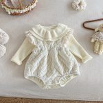 [66-90cm] ベロア 中綿 ロンパース - Image 2