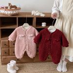 [66-90cm] シャネル風 裏起毛 カバーオール - Image 8