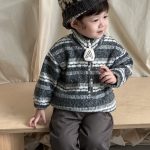 [73-110cm] レトロ ボーダー ニット - Image 3