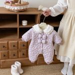 [66-90cm]韓国風 小花柄 キルティング カバーオール - Image 10