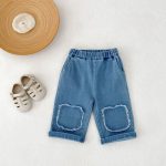 [73-110cm]フリンジ ストレート デニムパンツ - Image 16