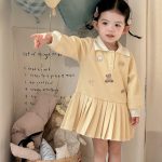 [73-100cm]切替プリーツスカート カレッジ風 カートゥーン